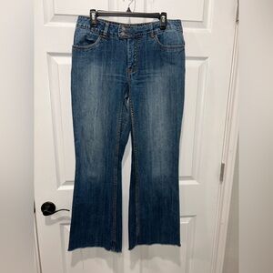 Stetson 214 CITY TROUSER JEANS Denim Women’s Size 14 regular Flared‎ Raw Hem